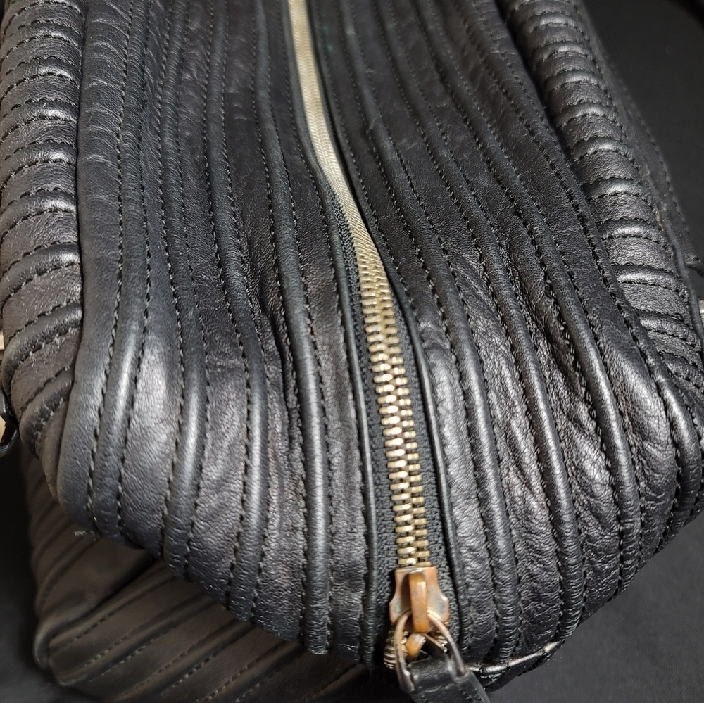 Karen Millen Luxury Leather Handbag Double Handle Black MINT Large - Picture 11 of 13